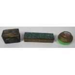 A small Chinese rectangular brass Box,