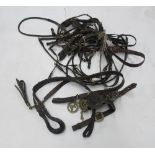 Miscellaneous bits of Harness, bearing reins, brass heavy horse decorations etc.