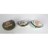 Three attractive 19th Century miniature ormolu mounted porcelain Boxes,