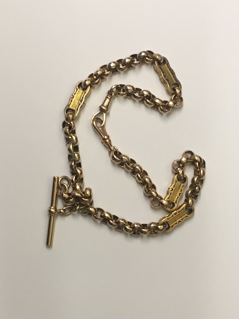 An unusual 9ct rose gold Chain, 16" long, approx. 27.8gms.