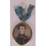 Early 19th Century English School Miniature: "Portrait of a Young Naval Officer,