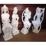 A set of four large Allegorical chalk Figures, each approx. 92cms (36") high.