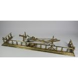 An attractive heavy late 19th Century brass gallery Fire Curb / Fender, 150cms (59") wide,