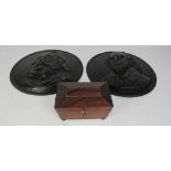 A small Regency period casket shaped rosewood Tea Caddy,