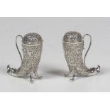 A very attractive pair of cornucopia shaped Birmingham silver Cups & Covers, c.