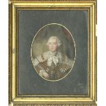 Early 19th Century English School Miniature: "Half-length Portrait of King George III in