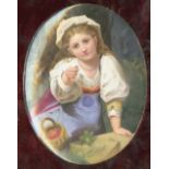 A fine quality hand painted 19th Century Continental porcelain oval Plaque,