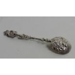 A rare and unusual Apostle-type Spoon, with crowned figural pierced handle,