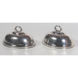 A pair of small George III English silver Dish Covers, London c.