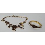 An attractive Victorian garnet Necklace, and matching garnet Bangle.
