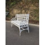 A good large Victorian cast metal Garden Bench, with pierced back and sides,