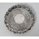 An attractive and heavy Irish Georgian silver Salver, D. c.