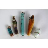 A collection of five late 19th Century miniature retractable and other Pencils,