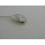 An attractive Victorian silver seal top Spoon, with decorated spool shaped top,