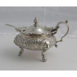 A very good heavy George III English silver Mustard Pot, London c.