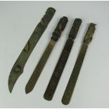Letter Openers: Four rare 19th Century Japanese metal work Letter Openers,