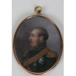 Early 19th Century English School Miniature: "Portrait of a middle-aged Naval Officer,