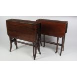 An Edwardian walnut Sutherland or Yacht Table, and a slightly smaller mahogany ditto.