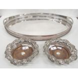 A heavy pair of fine quality early 19th Century silver plated Wine Coasters,