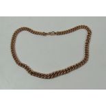 An exceptionally fine and heavy 9ct rose gold Chain, each graduating curb link stamped 375,