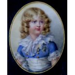 Aerna? Miniature: "Half length Portrait of Young boy with blonde curls,