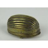 A very rare heavy small oval 18th Century Snuff Box, in the shape of a nutmeg,