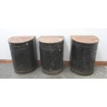 A matching set of three 19th Century painted Tea Bins,