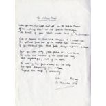 Signed Manuscript Poem [Heaney (Seamus) 1939-2013,