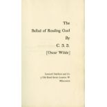 Wilde (Oscar) The Ballad of Reading Gaol, roy 8vo L. 1899. 7th Edn., hf.