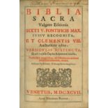 With Fine Woodcut Illustration Biblia Sacra: Biblia Sacra Vugate Editionis Sixti V. Pontificis Max.