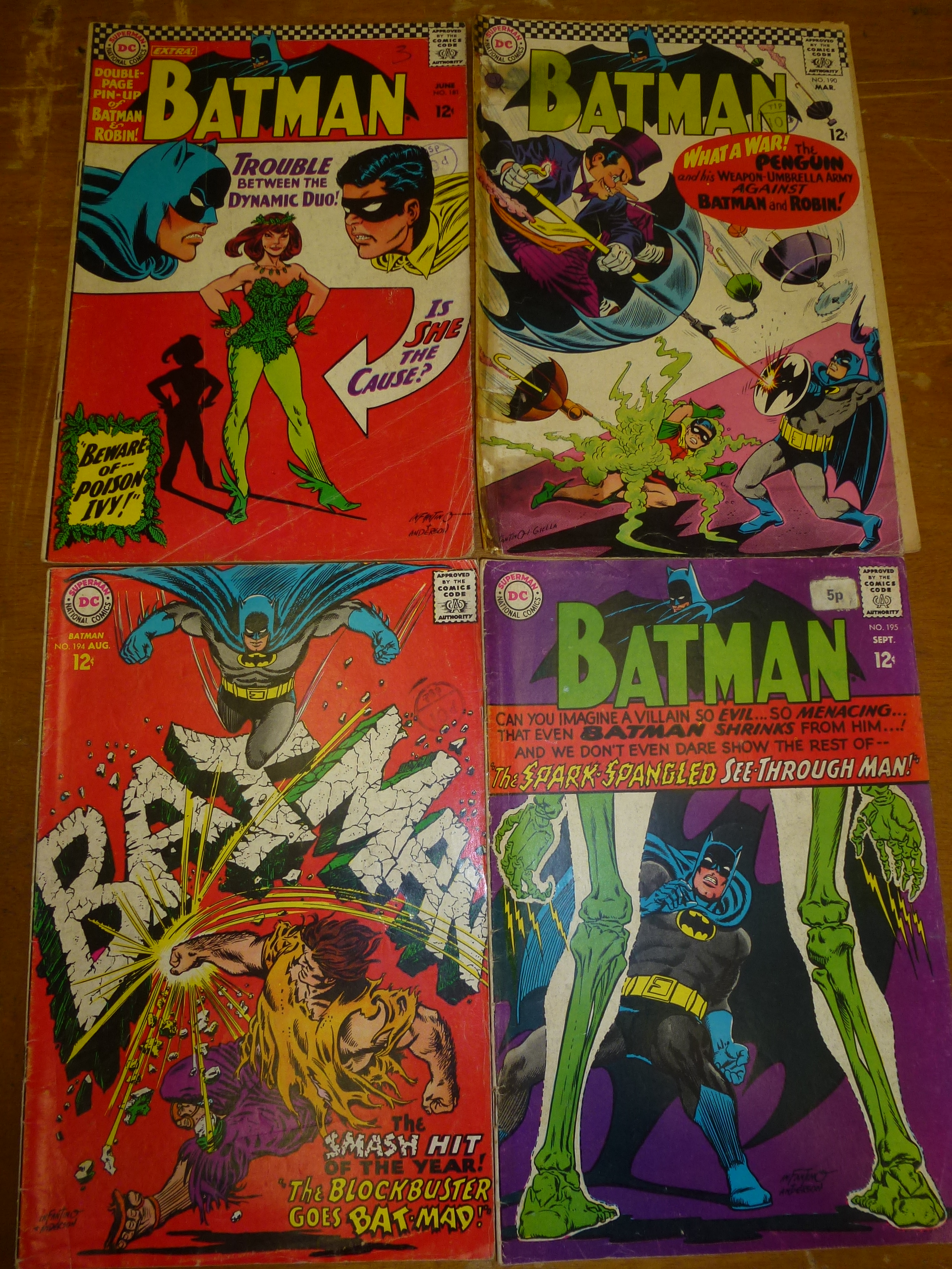 BATMAN NO. 181, 190, 194 AND 195