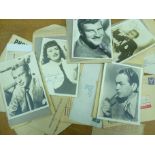 A COLLECTION OF SIGNED PHOTOS OF 1940S HOLLYWOOD STARS IN ORIGINAL ENVELOPES WITH NAMES AND