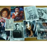 A SMALL QUANTITY OF SIGNED PHOTOS INCLUDING EDWARD WOODWARD AND STAR TREK STARS