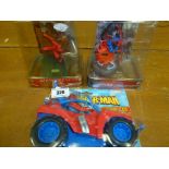 SPIDER-MAN BUMP AND GO MUD BUGGY, SPIDER-MAN COLLECTORS CLOCK AND DAREDEVIL COLLECTORS CLOCK