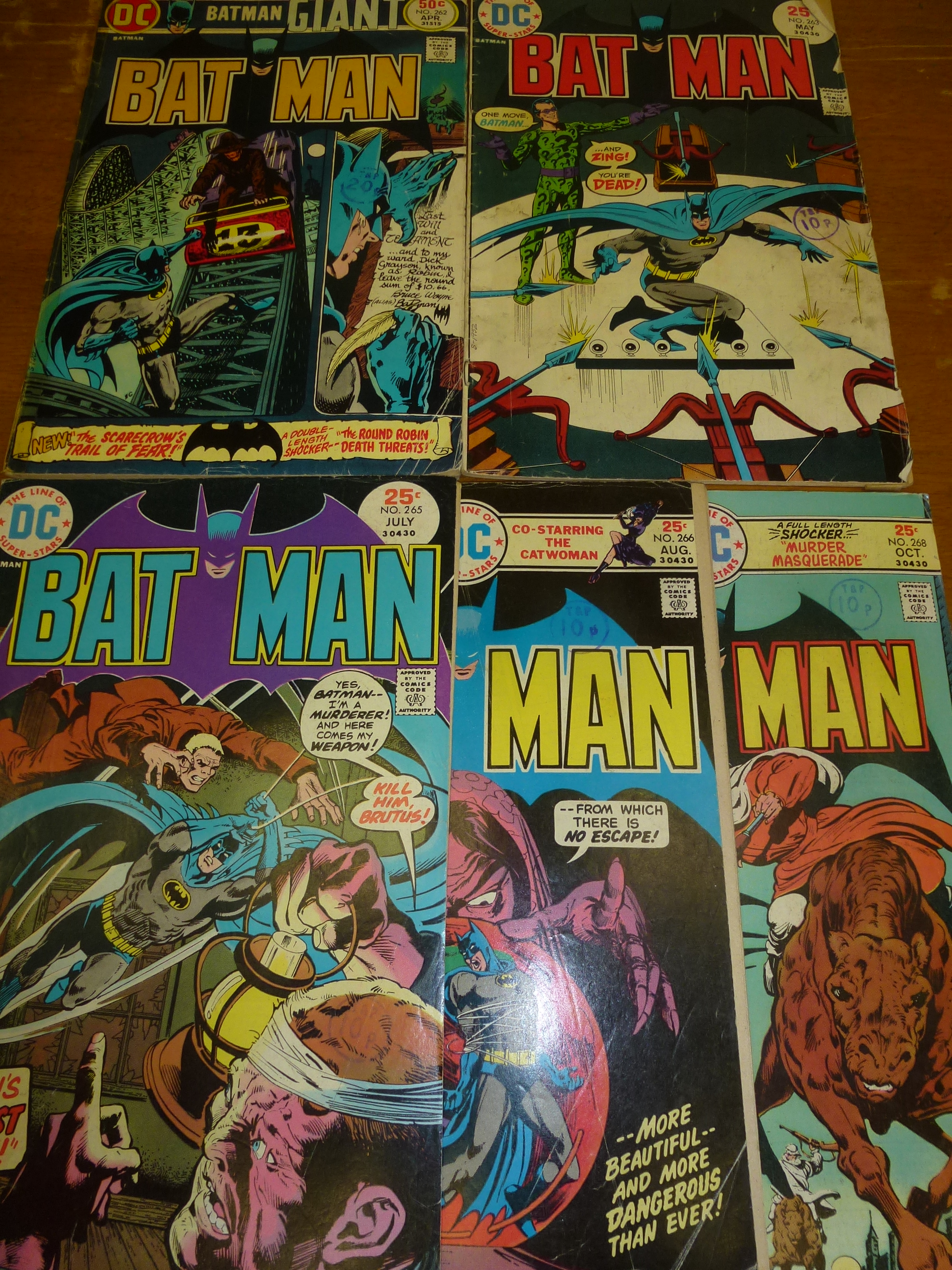 BATMAN NO. 262, 263, 265, 266 AND 268