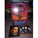 SIGNED STAR TREK IV FILM POSTER, LEONARD NIMOY PICTURE AND LIMITED EDITION SIGNED STAR TREK PRINT