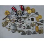 BAG OF NAZI STYLE BADGES AND PINS