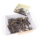 Selection of brass, nickel and iron clock winding keys (over 50); also a large quantity of small