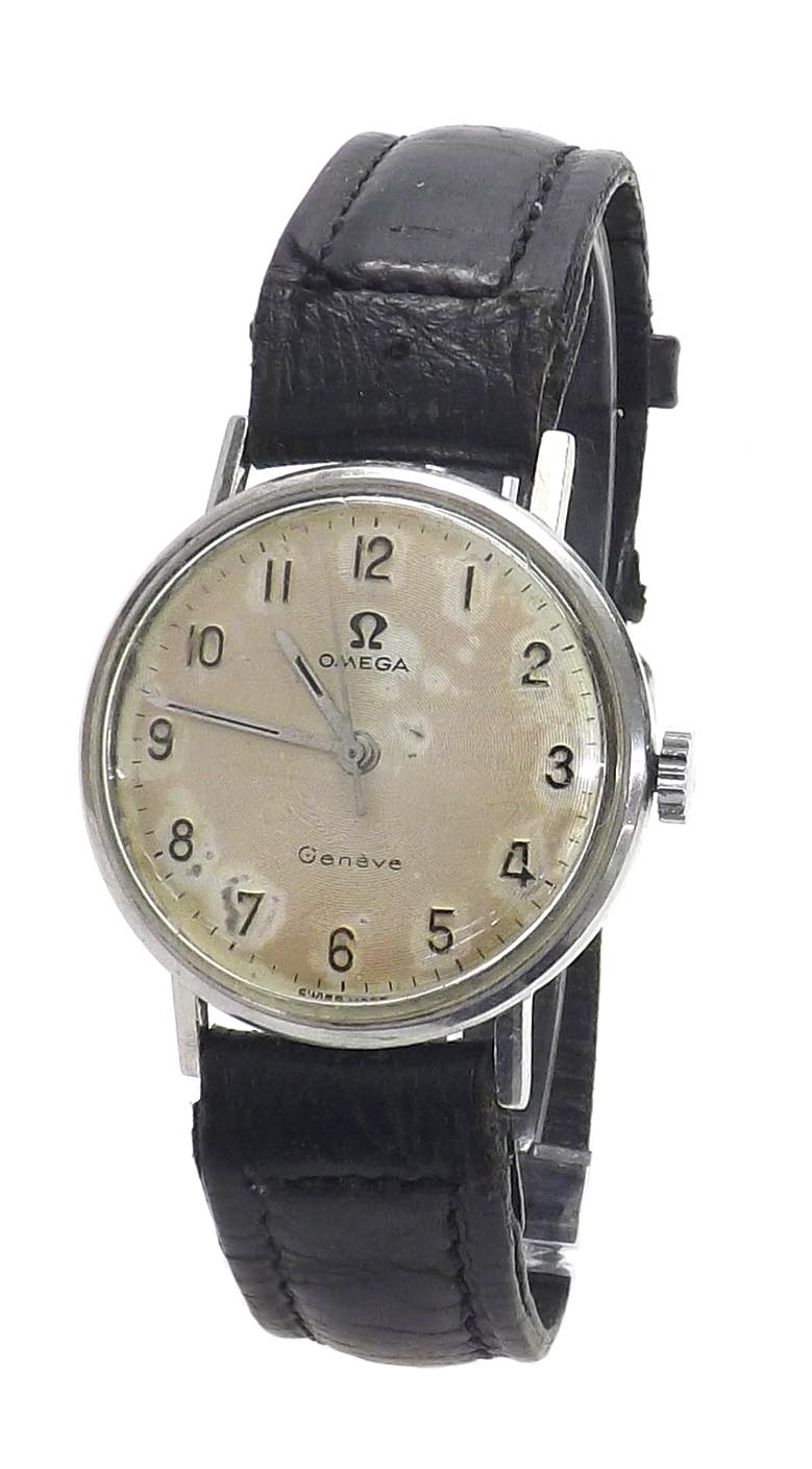 Omega Geneve mid-size stainless steel wristwatch, circa 1969, ref. 131.018, the engine turned