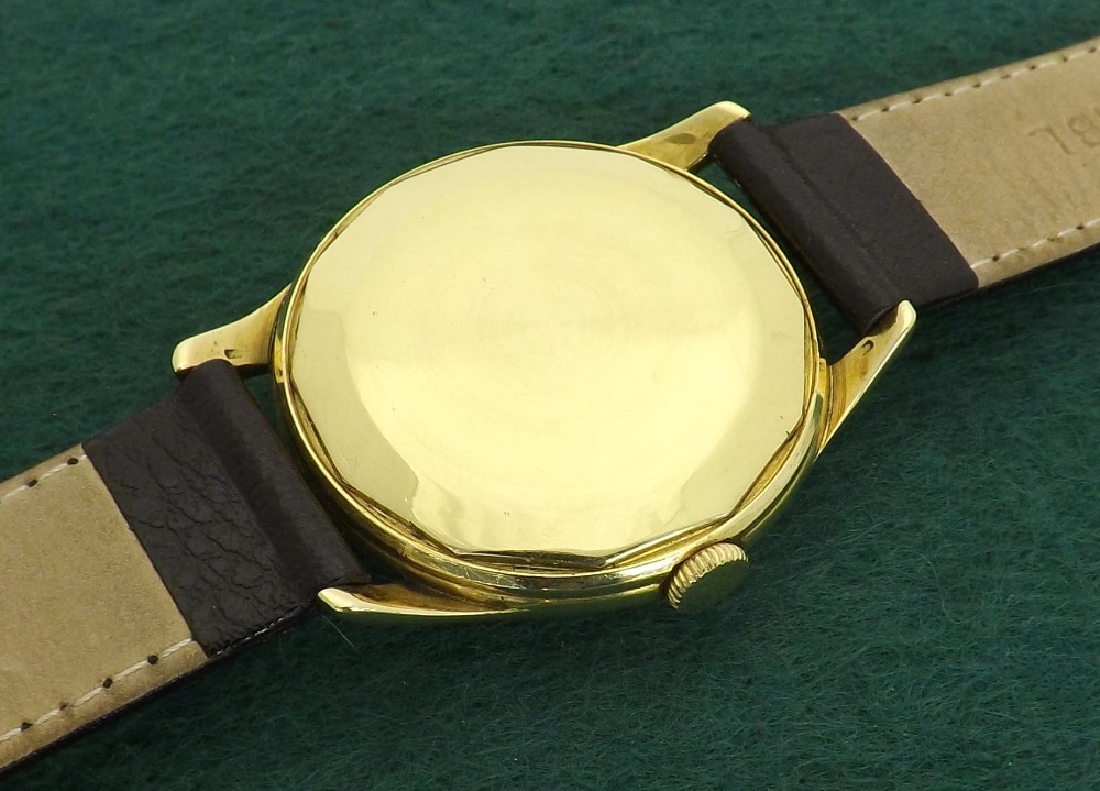 Audemars Piguet Geneve 1950s 18k gentleman's wristwatch, circular silvered dial with baton markers - Image 3 of 3