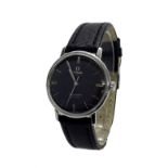 Omega Seamaster De Ville automatic stainless steel gentleman's wristwatch, circular black dial