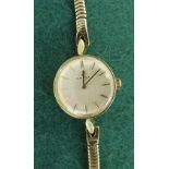 (575030071) Omega 18ct lady's bracelet watch, circa 1962, silvered dial with baton markers, cal. 620