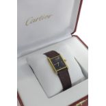 Must de Cartier Vermeil Tank Quartz silver-gilt wristwatch, ref. 590005, case no. 15782, 30mm x 23mm