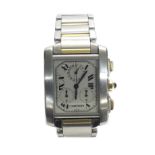 (575010376) Cartier Tank Francaise chronograph gold and stainless steel gentleman's bracelet