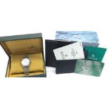 Rolex Oyster Perpetual Datejust stainless steel gentleman's bracelet watch with an 18k white gold