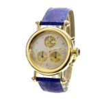 (2 543454-1-A) Cartier Diablo Chronograph lady's 18k wristwatch, ref. 1400 0, no. R035690, blue