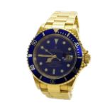 (7 543623-1-A) Rolex Oyster Perpetual Submariner Date 18ct yellow gold gentleman's bracelet watch,