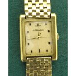 (10 543882-1-A) Jaeger Le Coultre 18ct tank vintage bracelet watch, import hallmarks for London