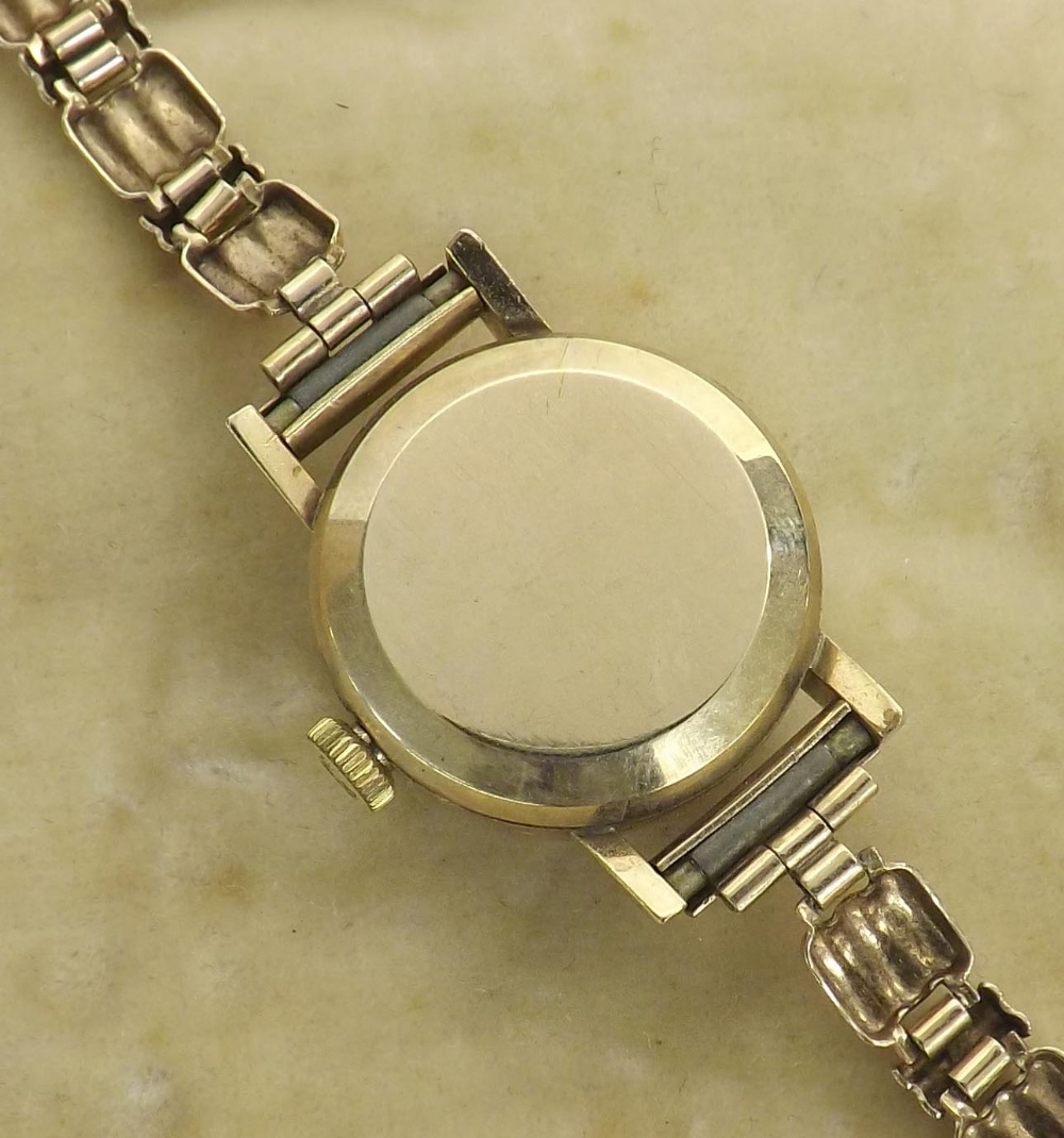 Omega automatic 9ct lady's bracelet watch, circa 1974, silvered dial with baton markers, sweep - Image 2 of 3