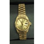 (17 545195-1-A) Rolex Oyster Perpetual Datejust 18ct yellow gold and diamond lady's bracelet